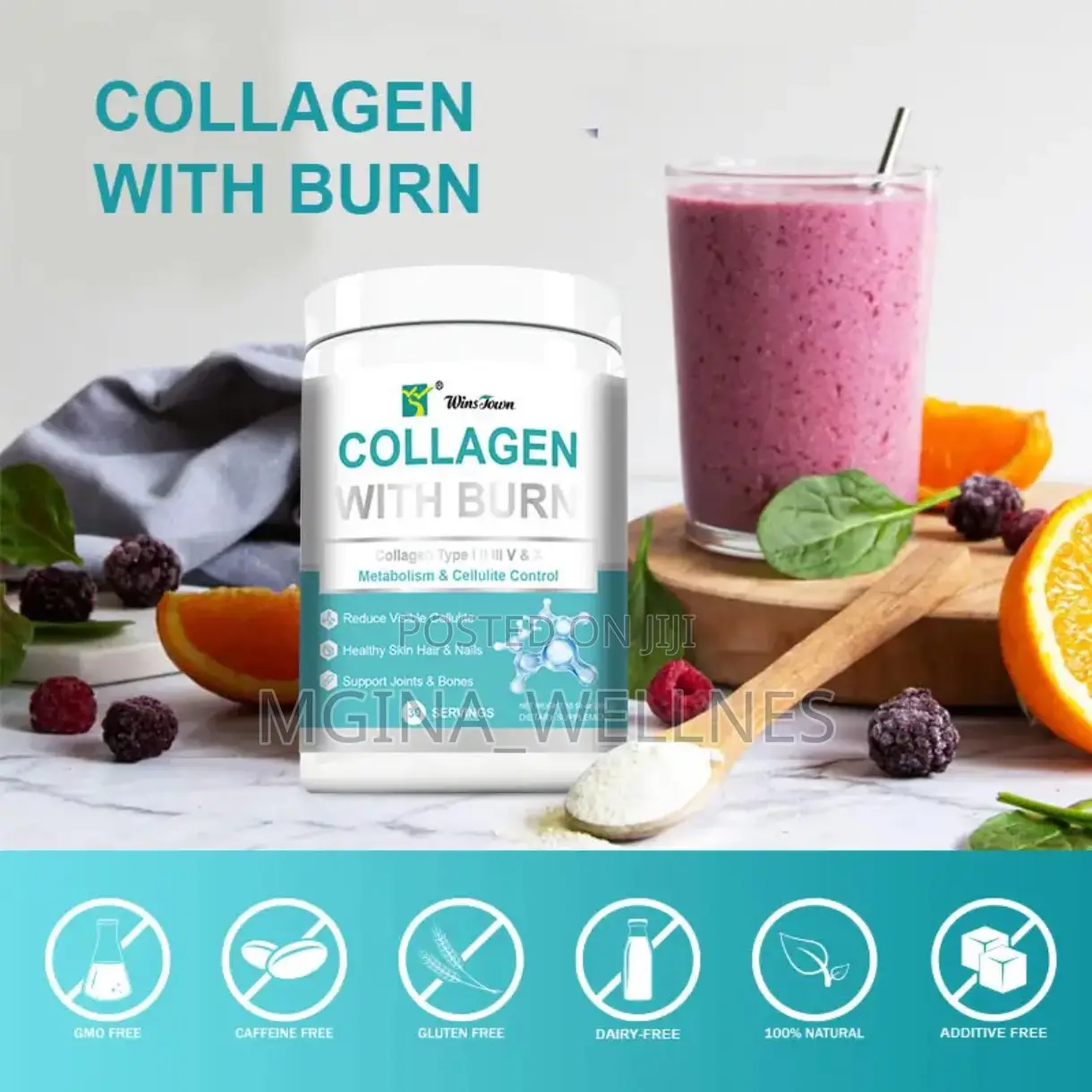 Multi-Collagen With Burn Powder (300 Grams, 30 Servings)