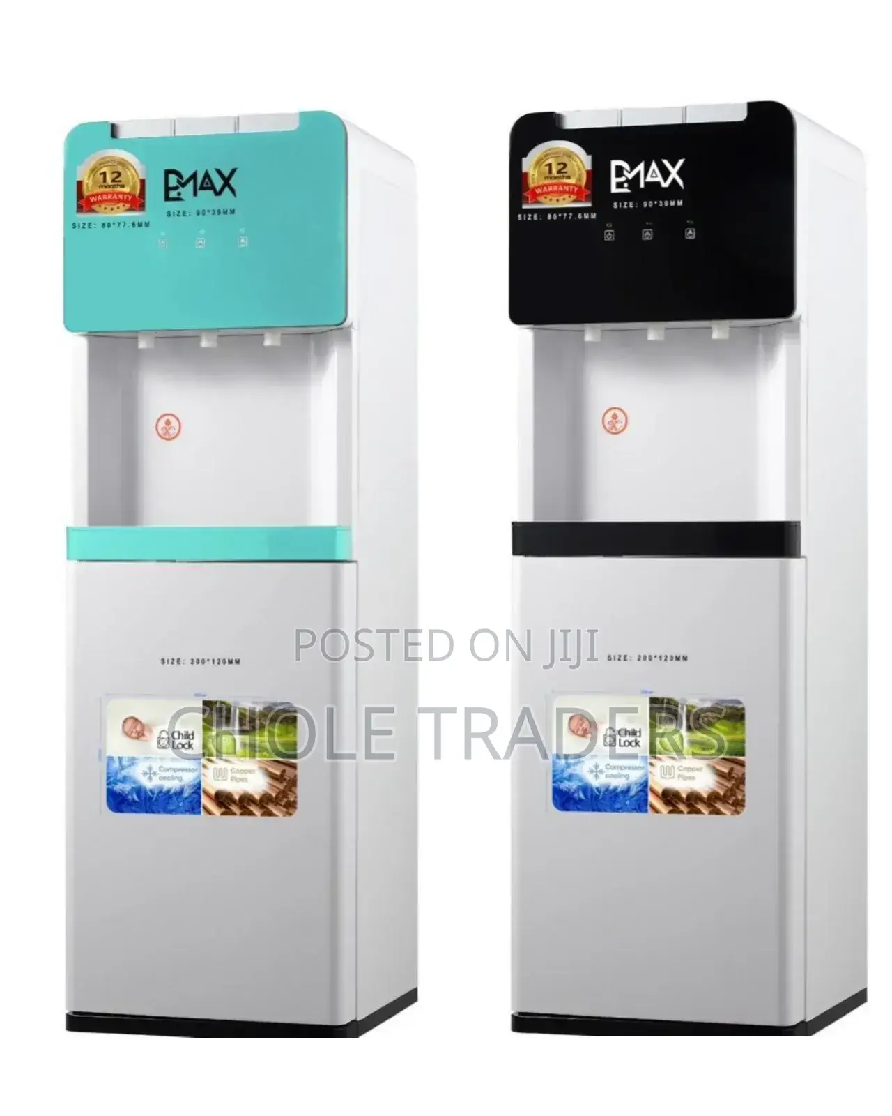 Bmax 3-Tap Electric Water Dispenser With Storage Cabinet