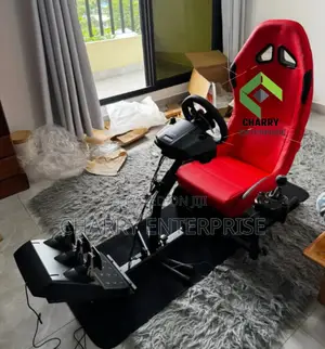 Car Racing Game With a Seat, Steering, Wheel and Pedals