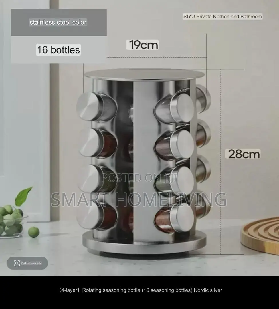16pcs Rotating Spice Jars