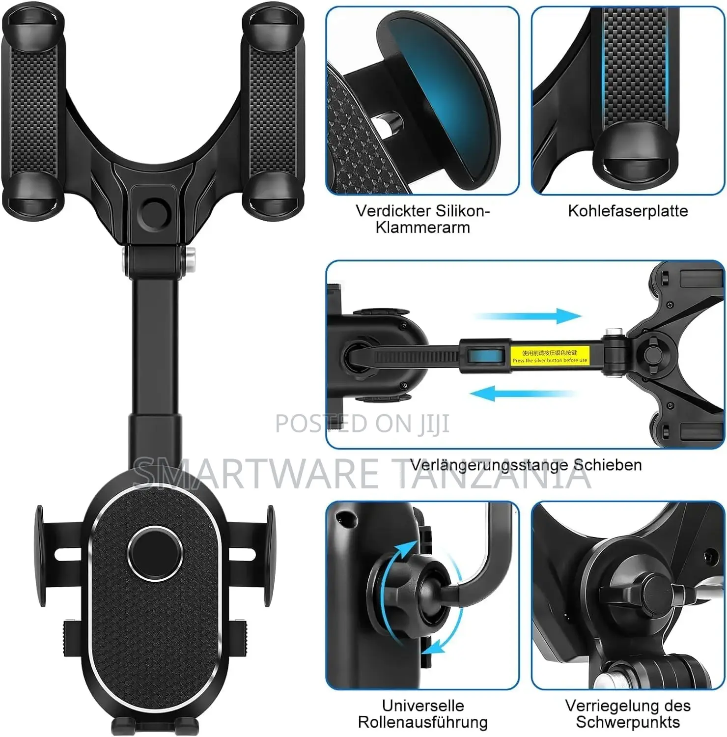 Car Phone Holder, 360 Rotatable/Anti-shake Stabilizer