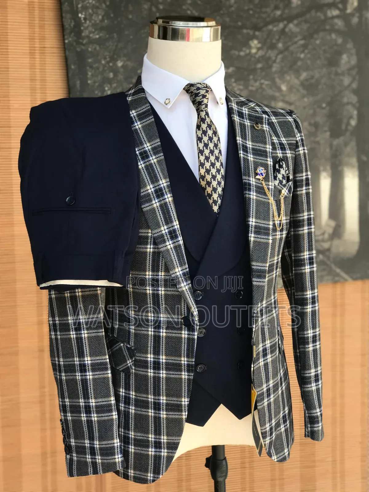 Suti Ya Draft Ya Kizibao Cha Dark Blue