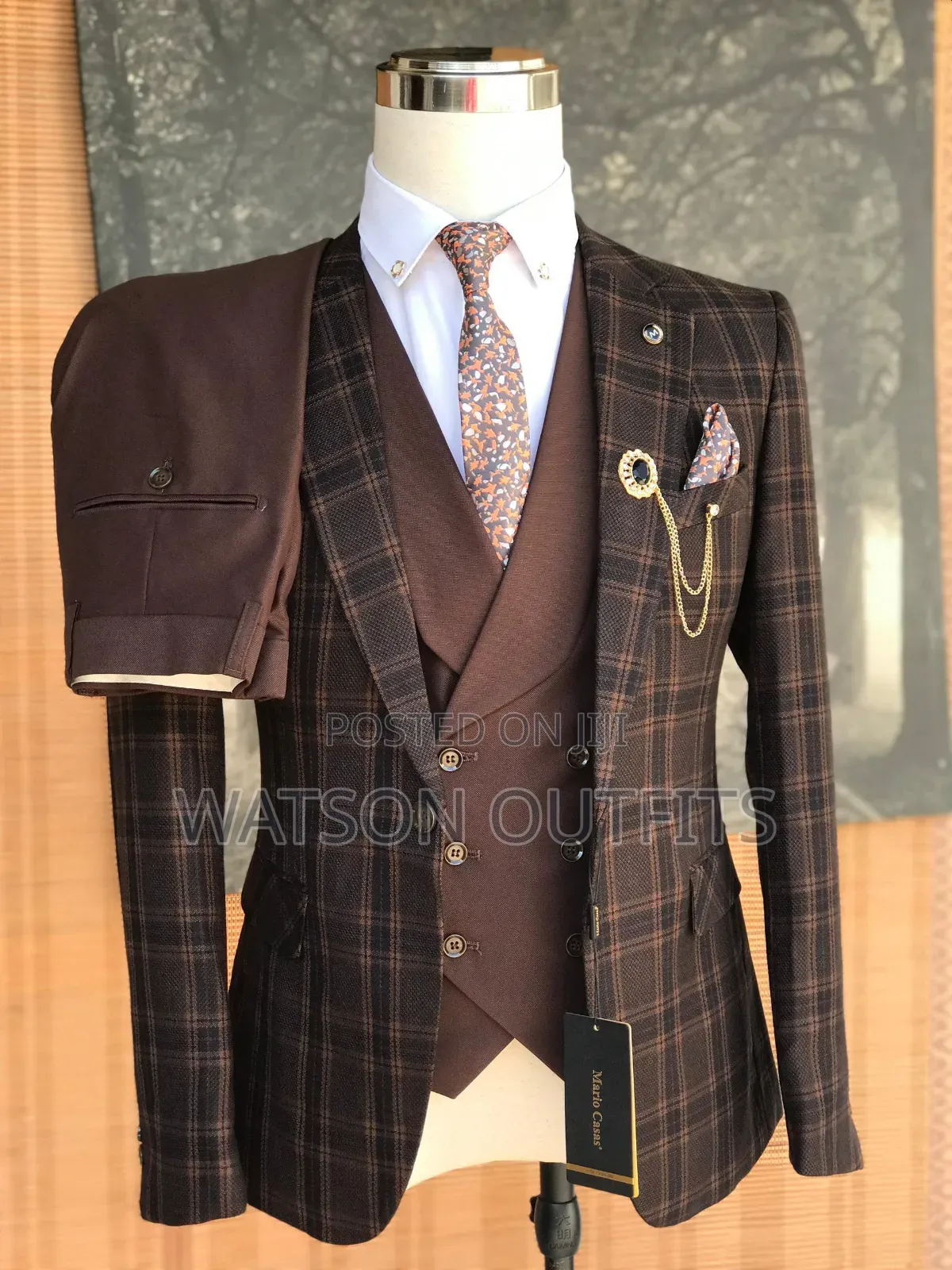 Suti Ya 3 PCS Ya Kizibao Cha Brown
