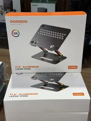 Porodo Laptop Stand 14"-17.3" Rgb Lights Adjustable Angles