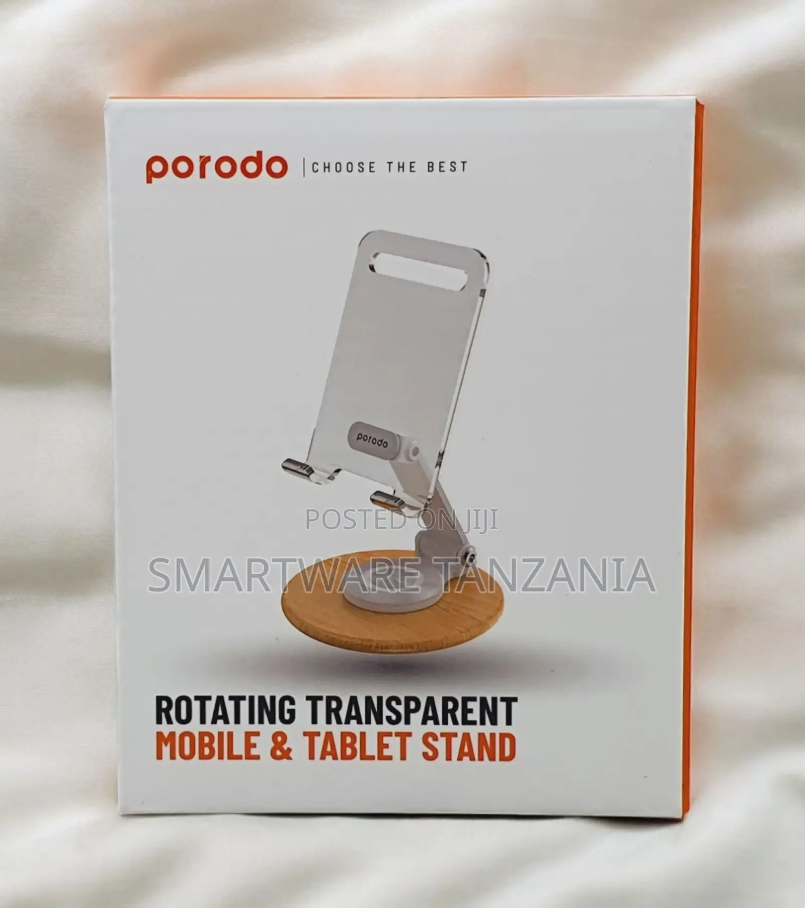 Porodo Transparent Phone Stand - 360° Rotatable Folding