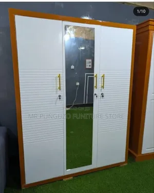 Kabati Milango Mitatu Sana Wardrobe Nyeupe Mixer Brown