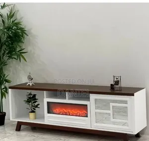 Tv Showcase Multicolored and Fire Place