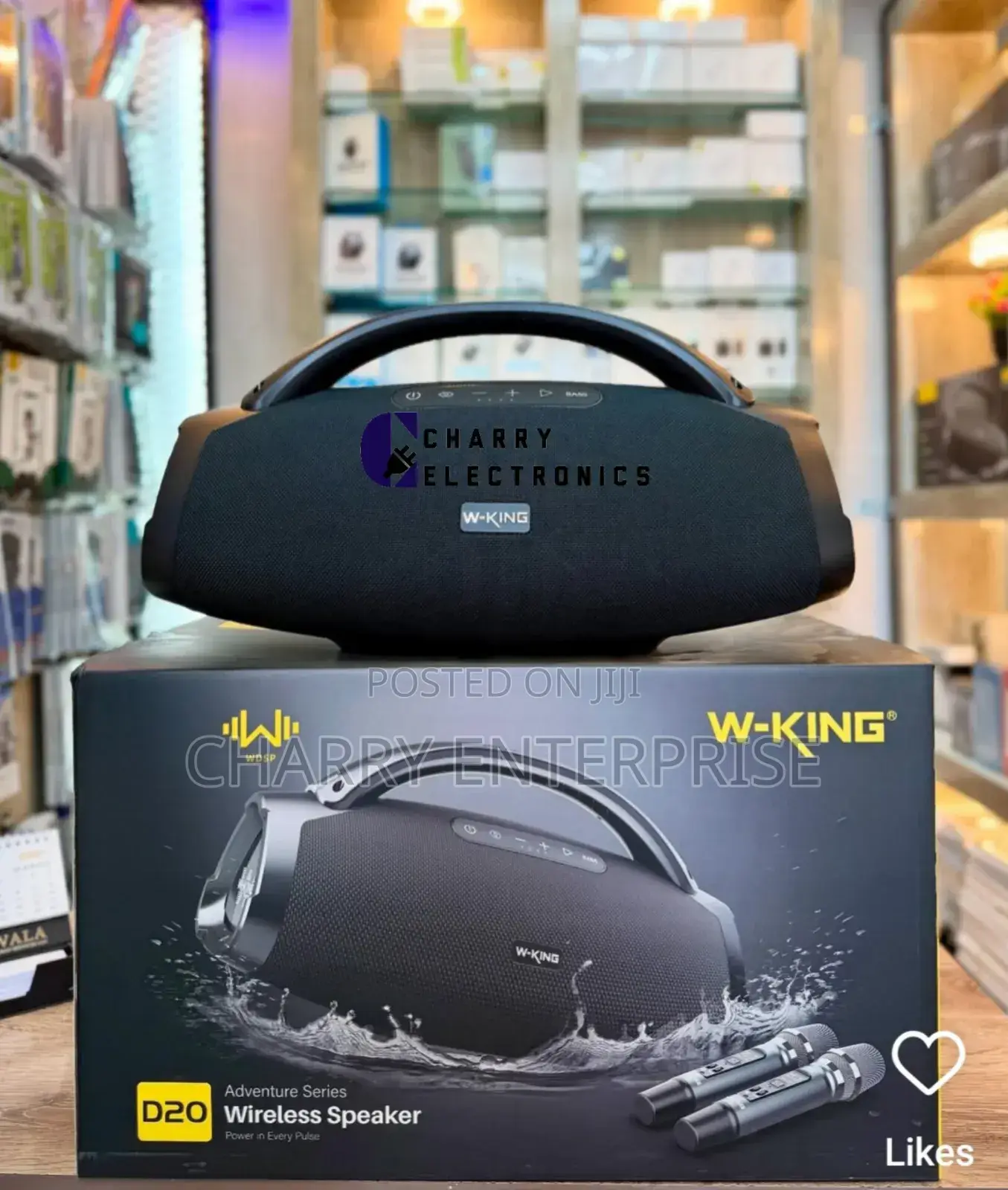 Original W-King D20 Speaker 200w 2 Wireless Mic Waterproof