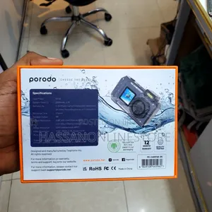 Porodo Waterproof Digital Camera Dual Screen 18x Zoom