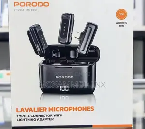 Porodo Lavalier Microphones Type-c Connector With Lightnin
