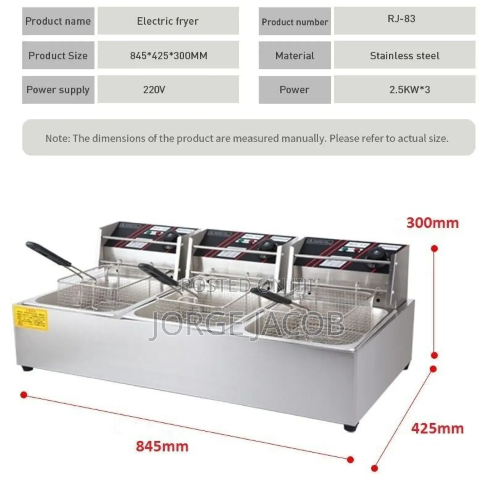 Triple Deep Fryer, Commonly Used in Commercial