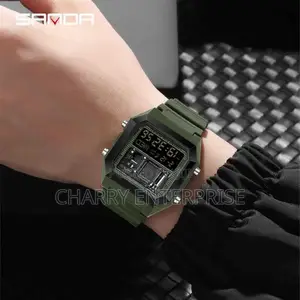 Sanda Watches Date Waterproof Display Week Light