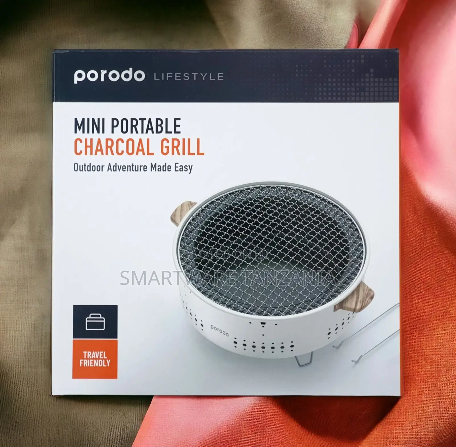 Porodo Camping Portable Outdoor Round Bbq/Charcoal Grill
