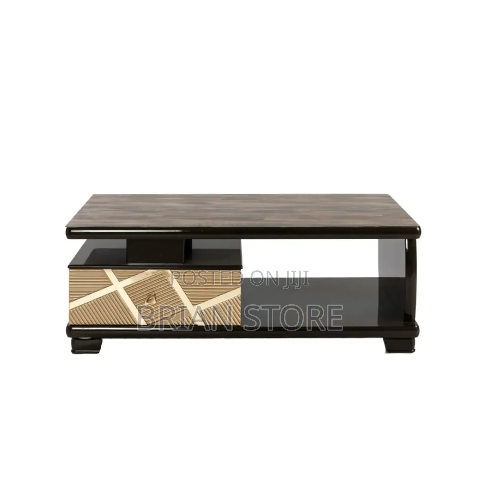 Tv Cabinet (Gold Black Color)