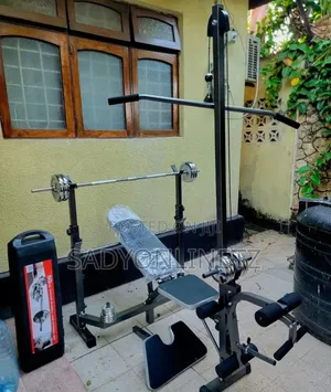Photo - Multifunction Bench With Dumbbell 50kg