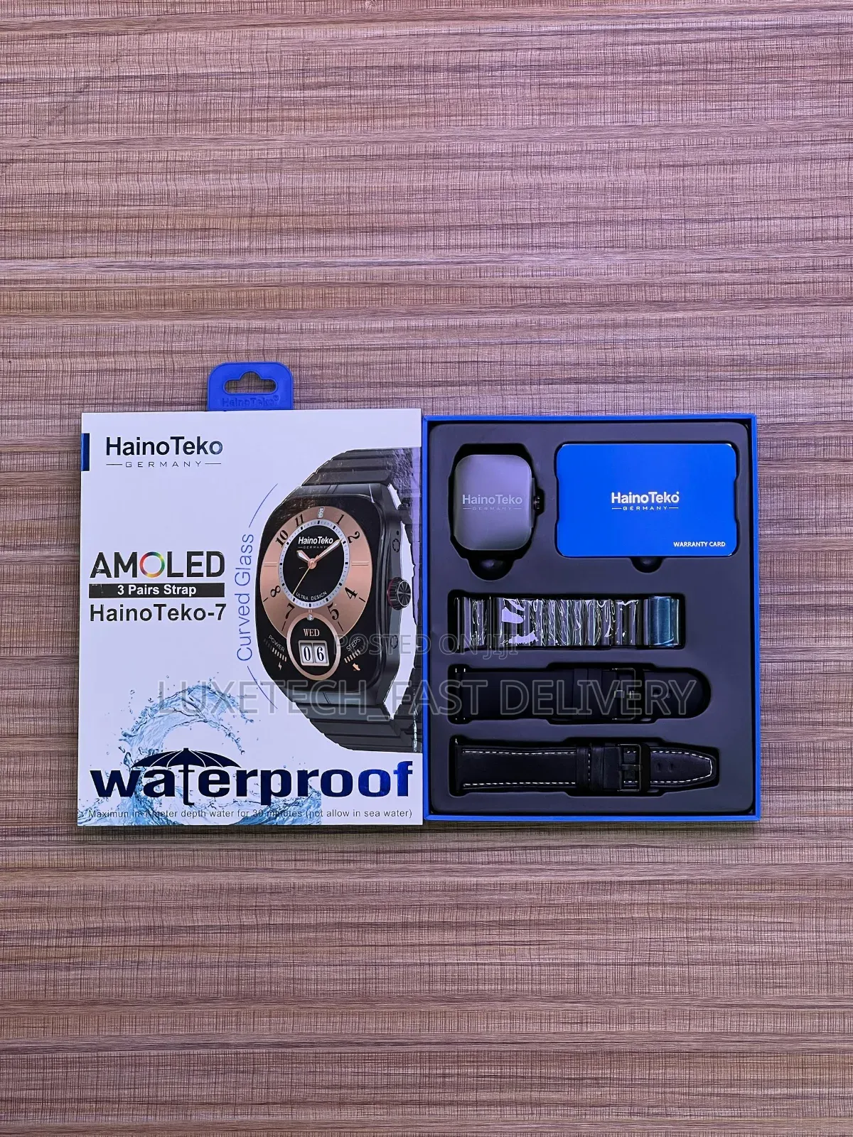 Hainoteko-7 Waterproof Smartwatch With Amoled Curved Display