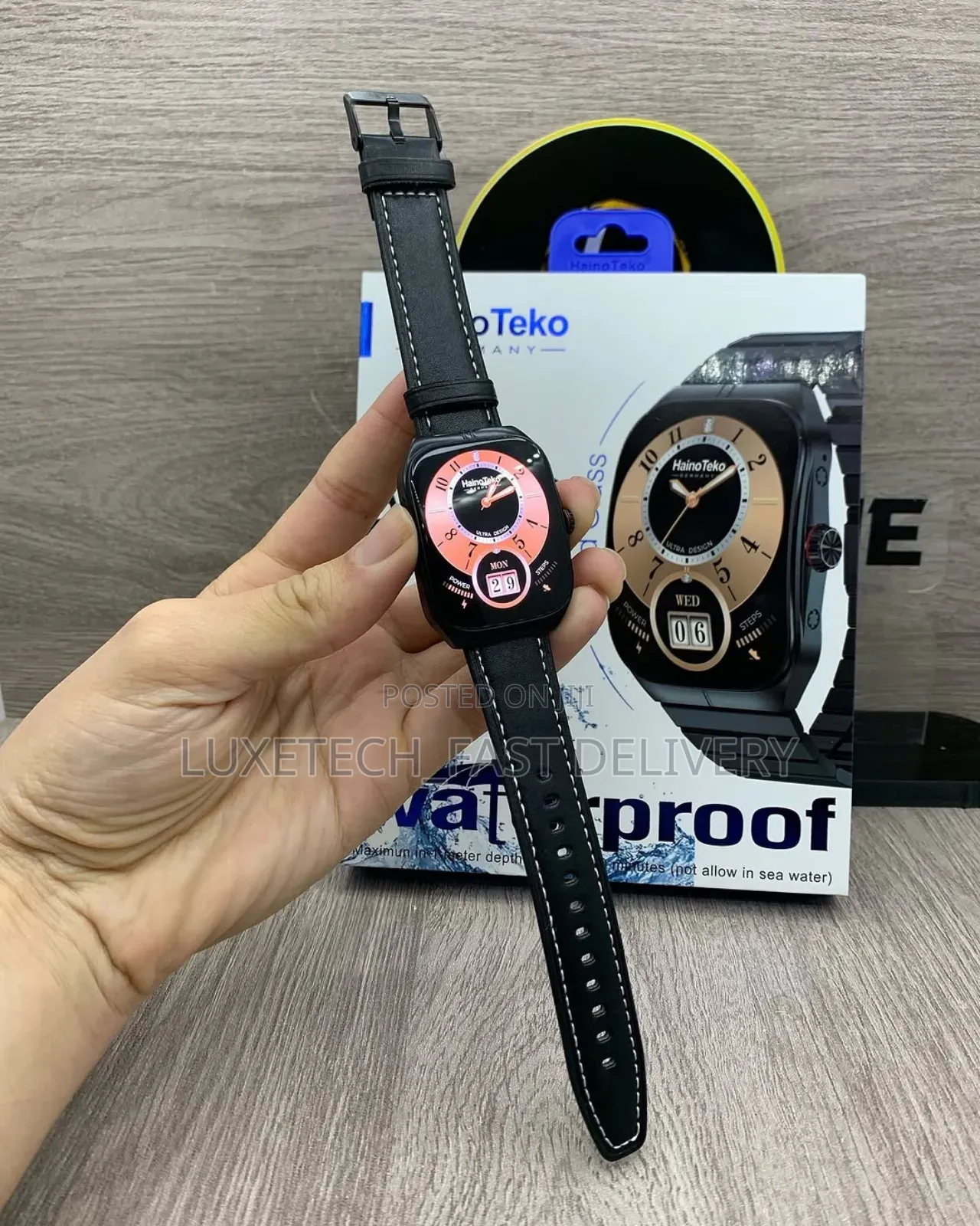 Hainoteko-7 Waterproof Smartwatch With Amoled Curved Display