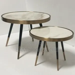 Classic Coffee Table 2 in 1 With Marble Glass Top