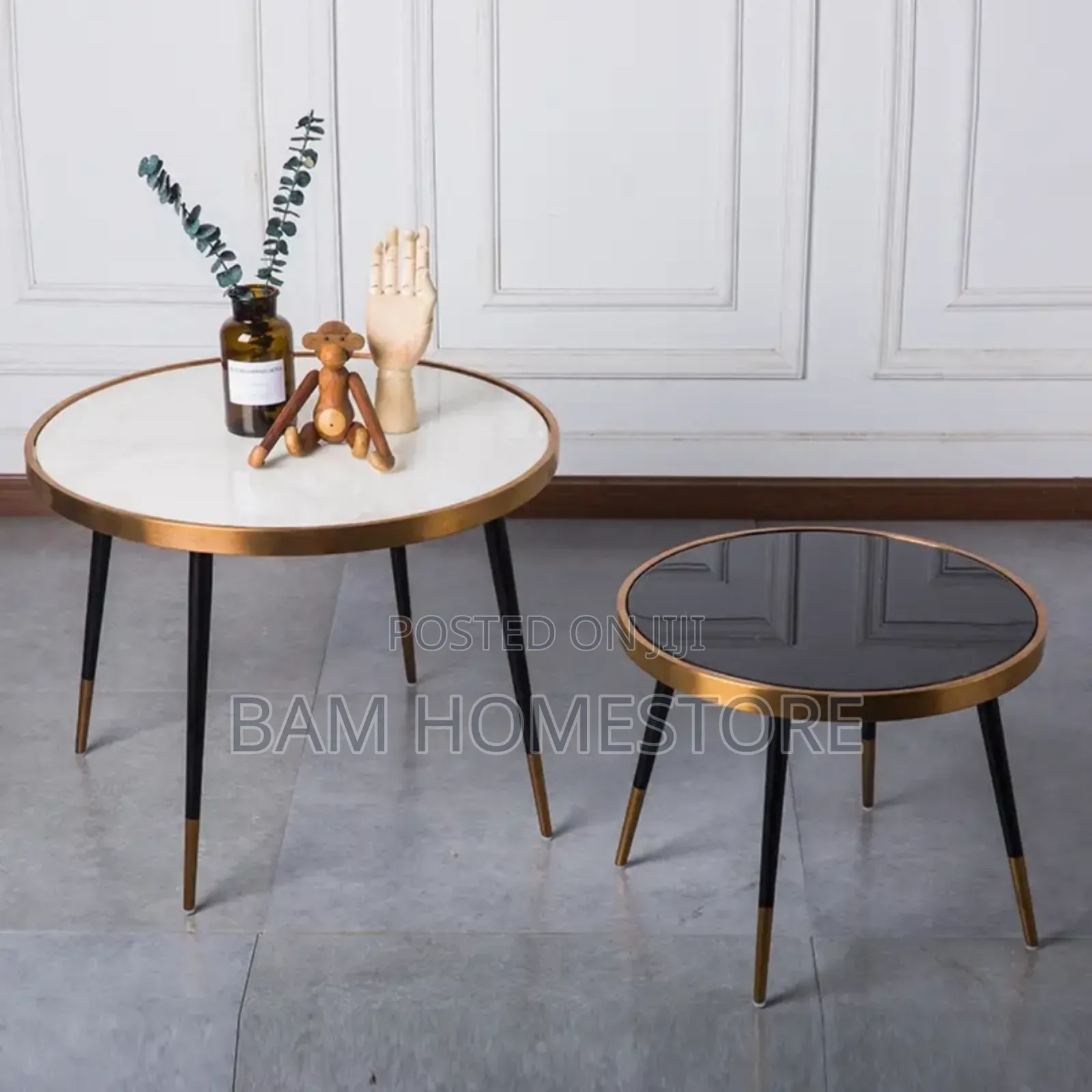 Classic Coffee Table 2 in 1 With Marble Glass Top