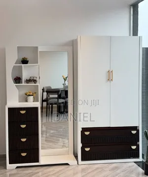 Photo - Seti Ya Kabati Na Dressing Table White and Dark Brown