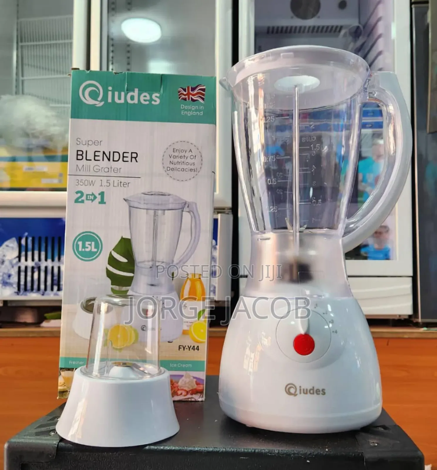 Qiudes 2-in-1 Super Blender With a Mill Grater, 350w Power,