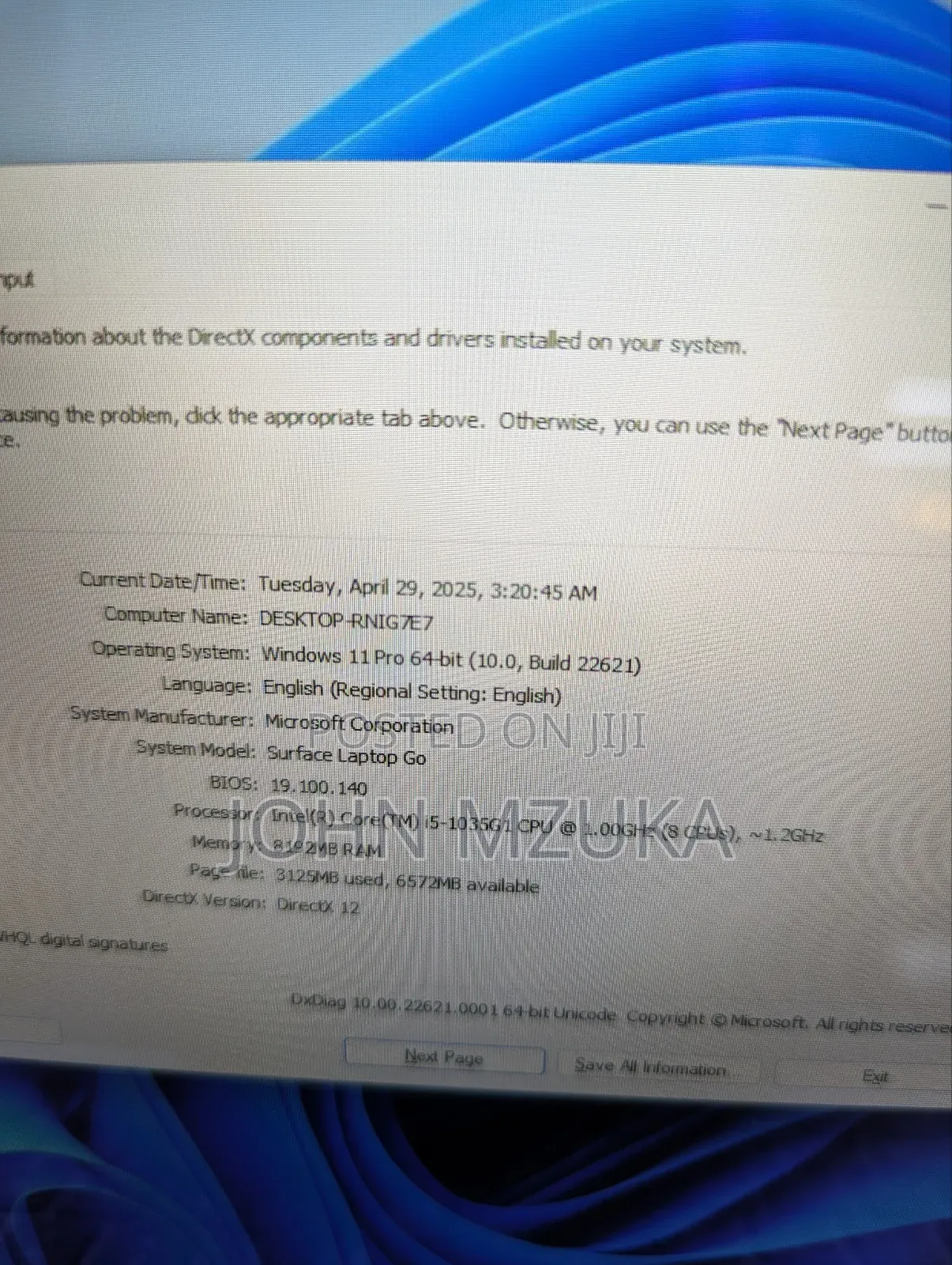 Laptop Microsoft Surface Laptop Go 8GB Intel Core I5 SSD 256GB