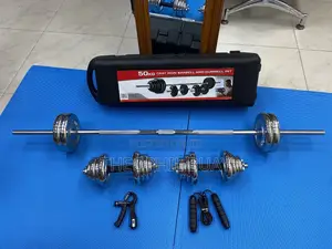 50kg Barbell and Dumbbell Set (Free Jumping Rope Handgrip)