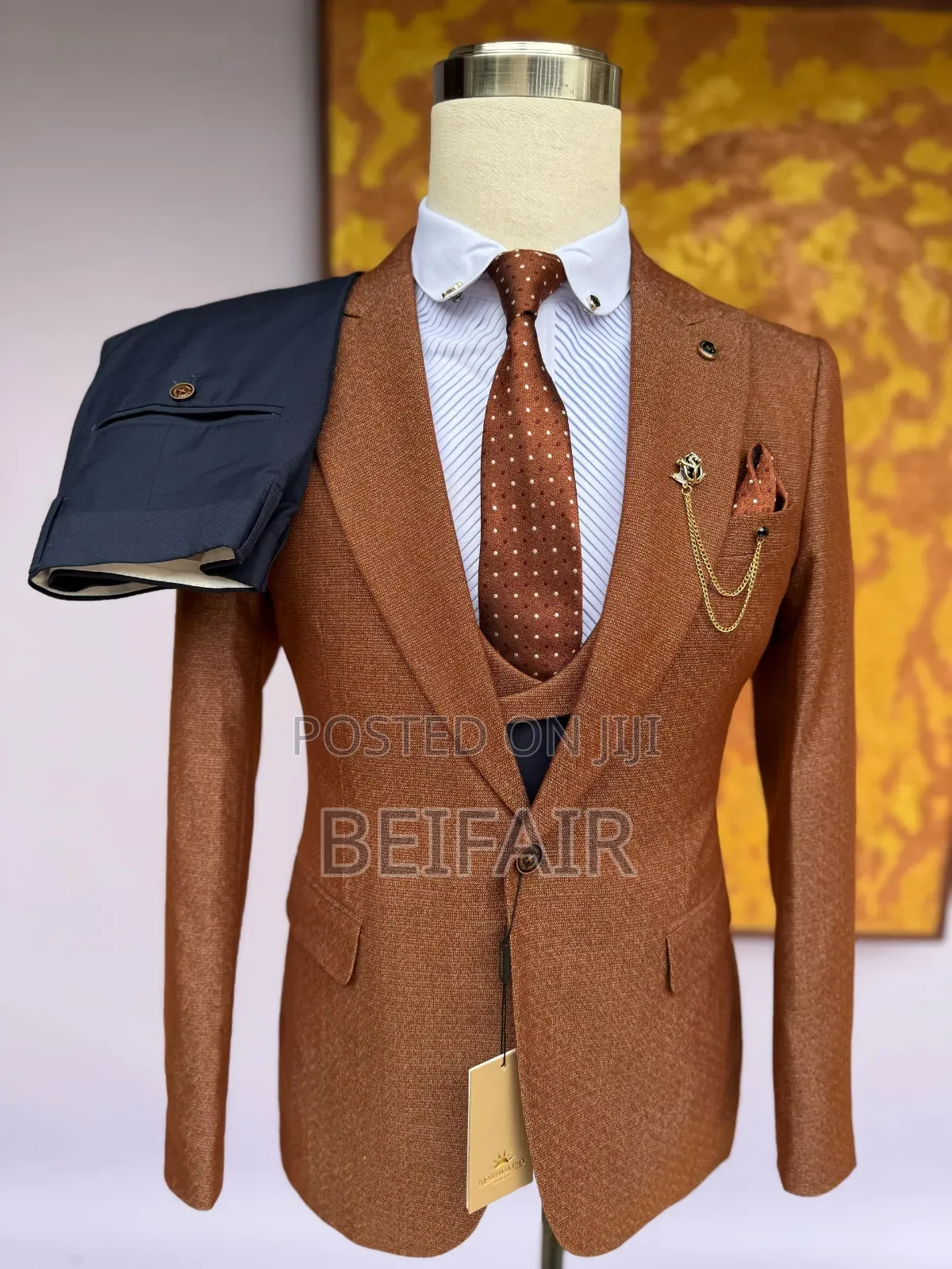 Brown and Black Suit