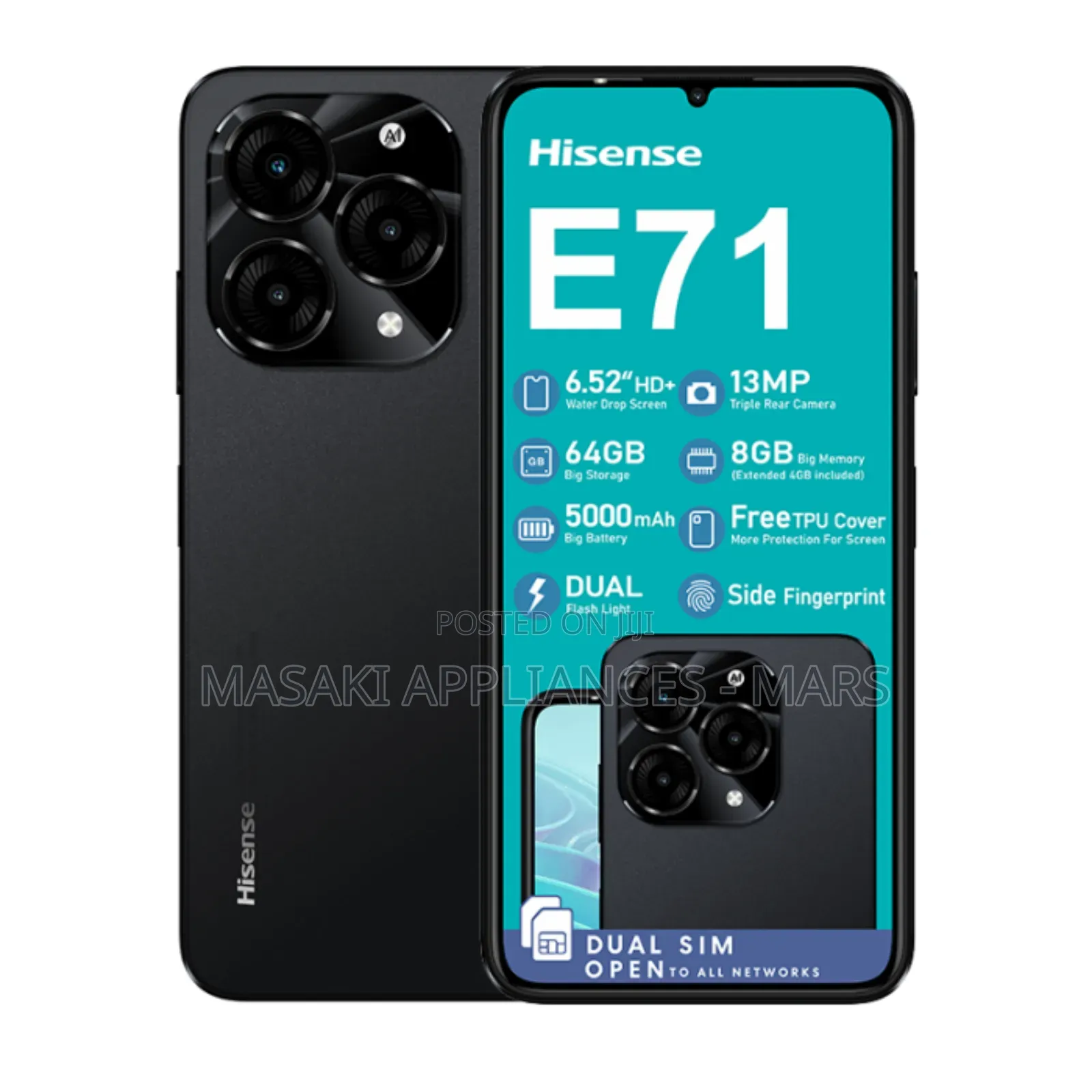 New Hisense E71 64 GB Black