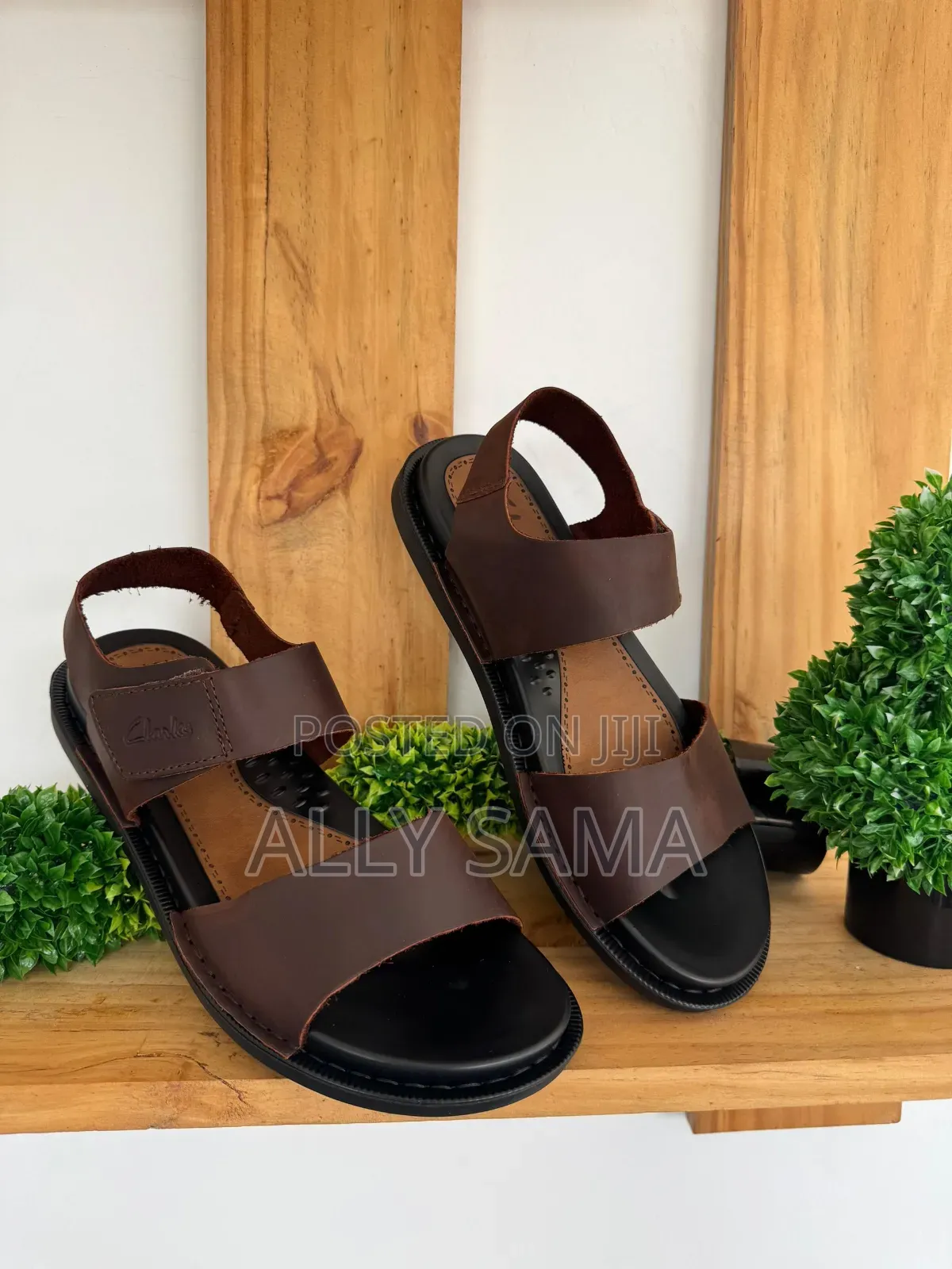 Men's Sandals Clark's Material Leather Coffee