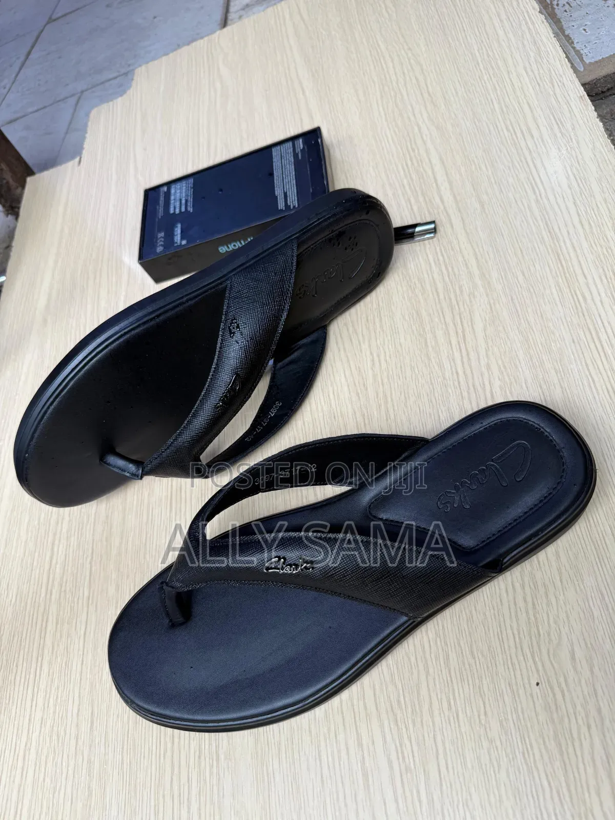 Men's Sandals Black Material Leather More Brand