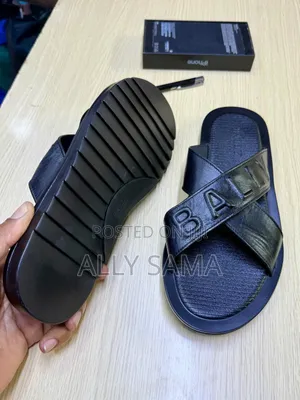 Men's Sandals Black Material Leather More Brand