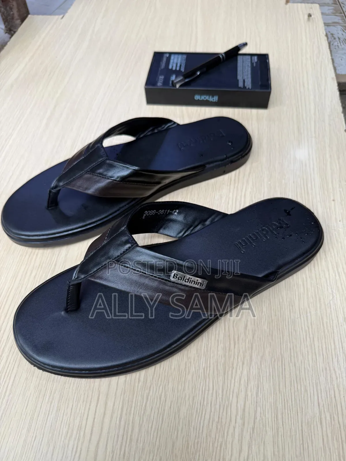 Men's Sandals Black Material Leather More Brand