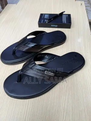 Men's Sandals Black Material Leather More Brand