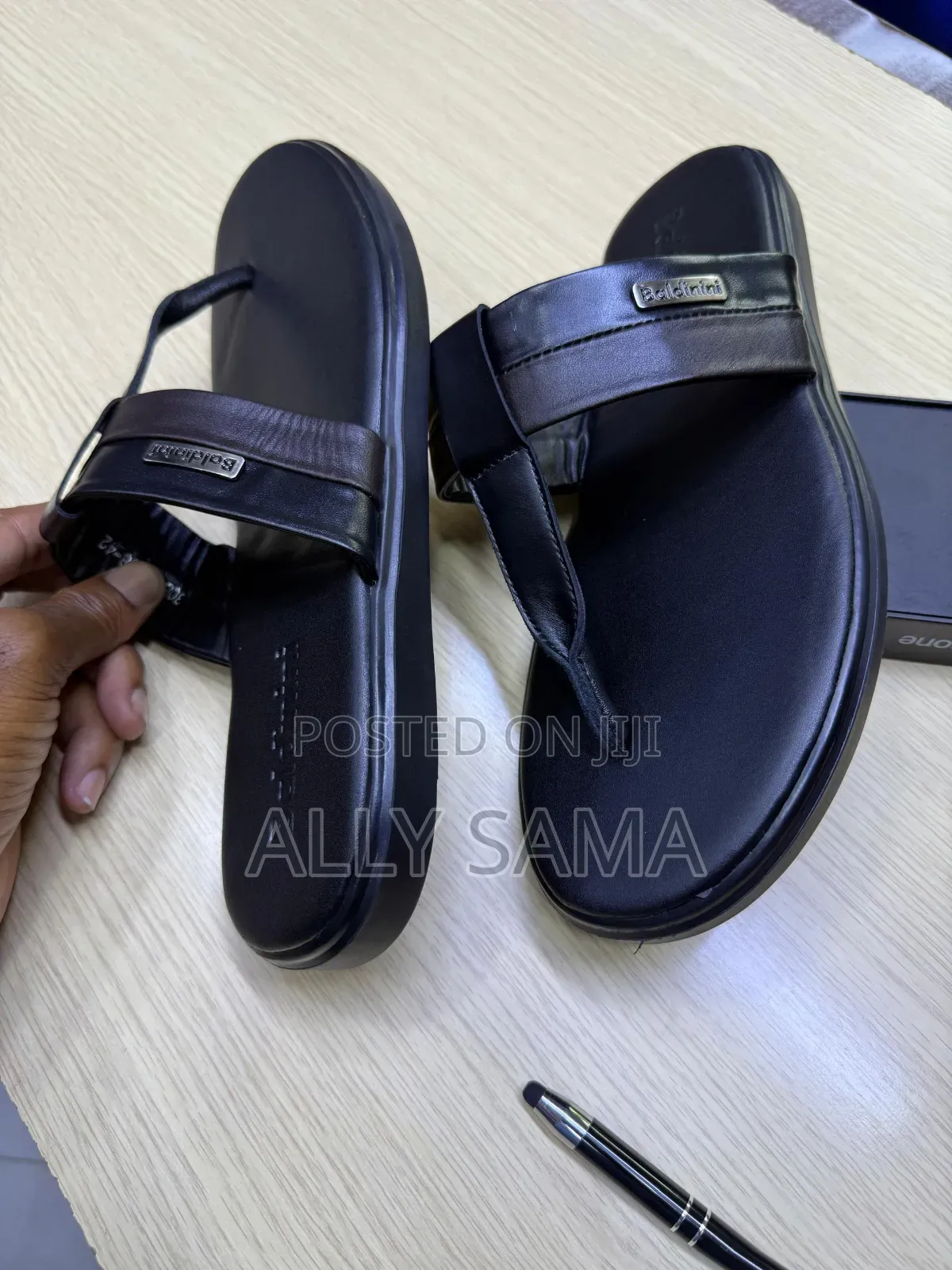 Men's Sandals Black Material Leather More Brand