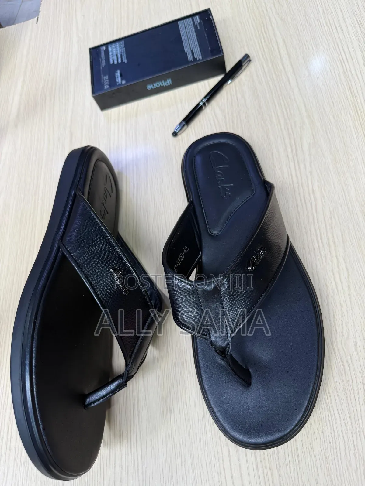 Men's Sandals Black Material Leather More Brand