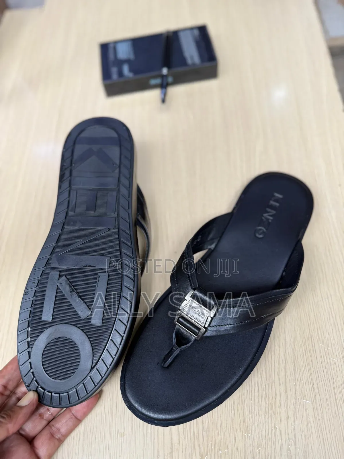 Men's Sandals Black Material Leather More Brand