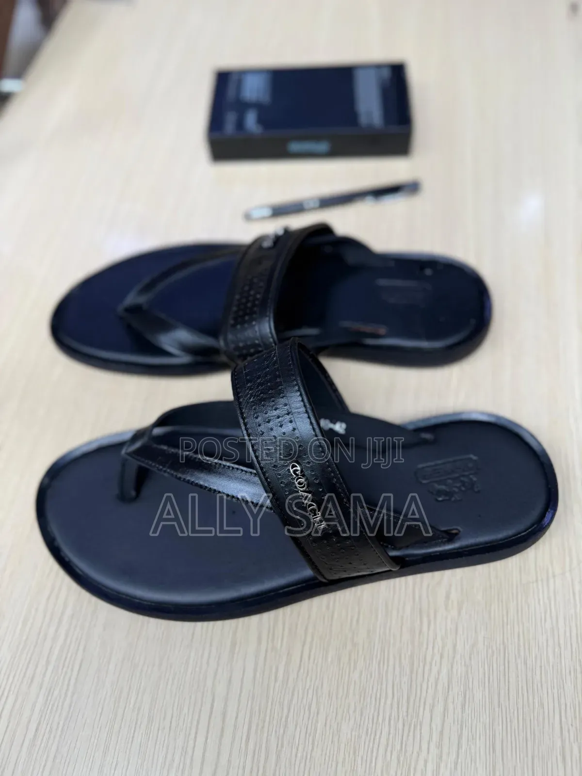 Men's Sandals Black Material Leather More Brand