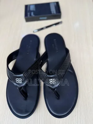 Men's Sandals Black Material Leather More Brand