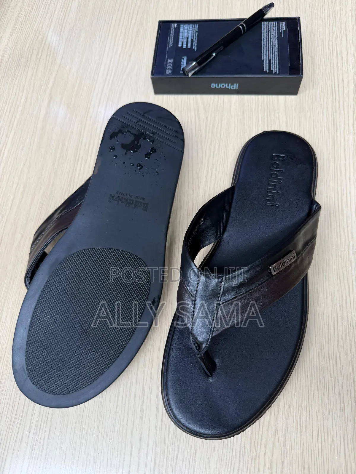 Men's Sandals Black Material Leather More Brand