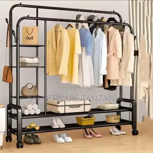 Clothes Rack Stable, Clothes Rack With Wheels With Two Rails
