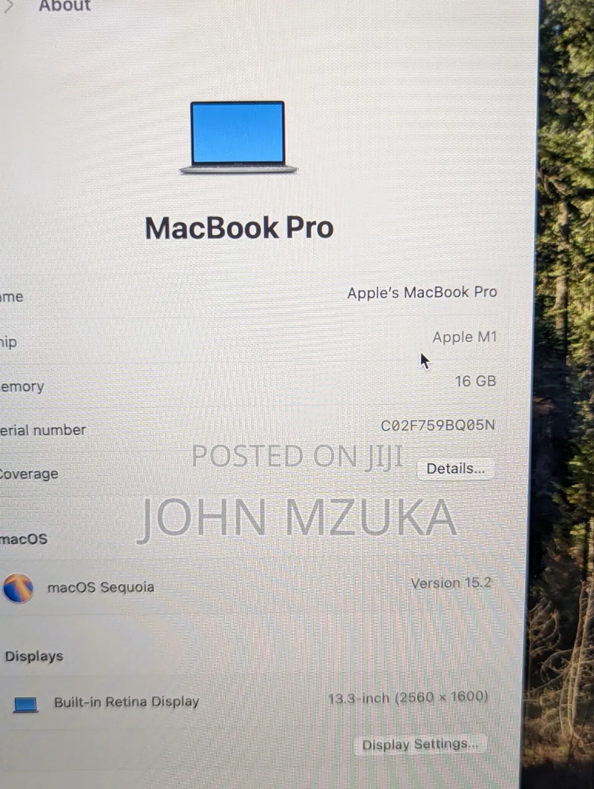 Laptop Apple MacBook Pro 2020 M1 16GB Apple M1 SSD 256GB