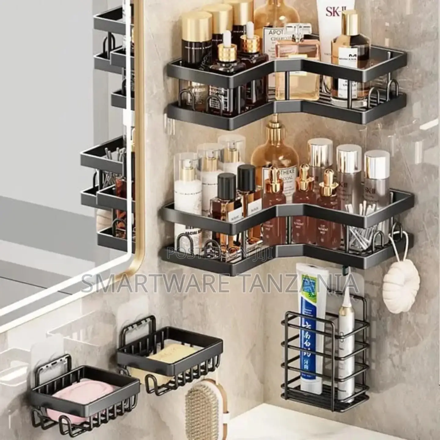 5pcs Self Adhesive Corner Shelf for Bathroom Organizer