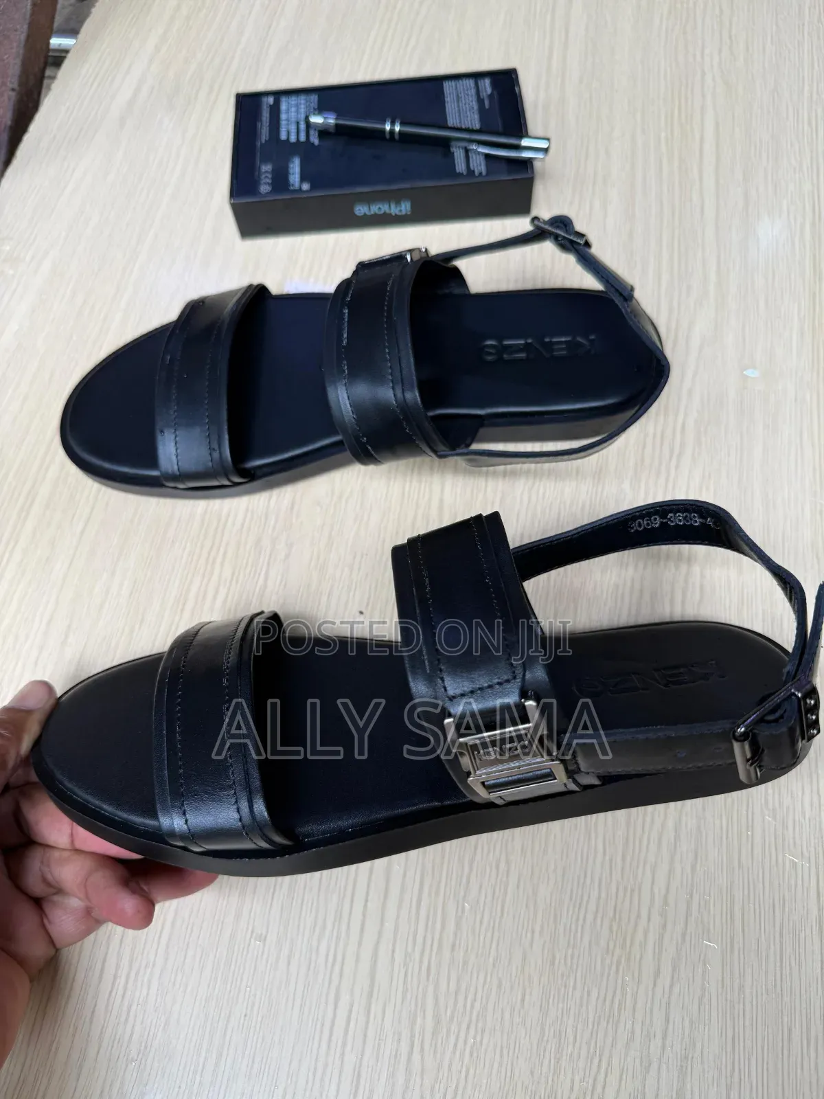 Men's Sandals Black Brown Material Leather. More Brand