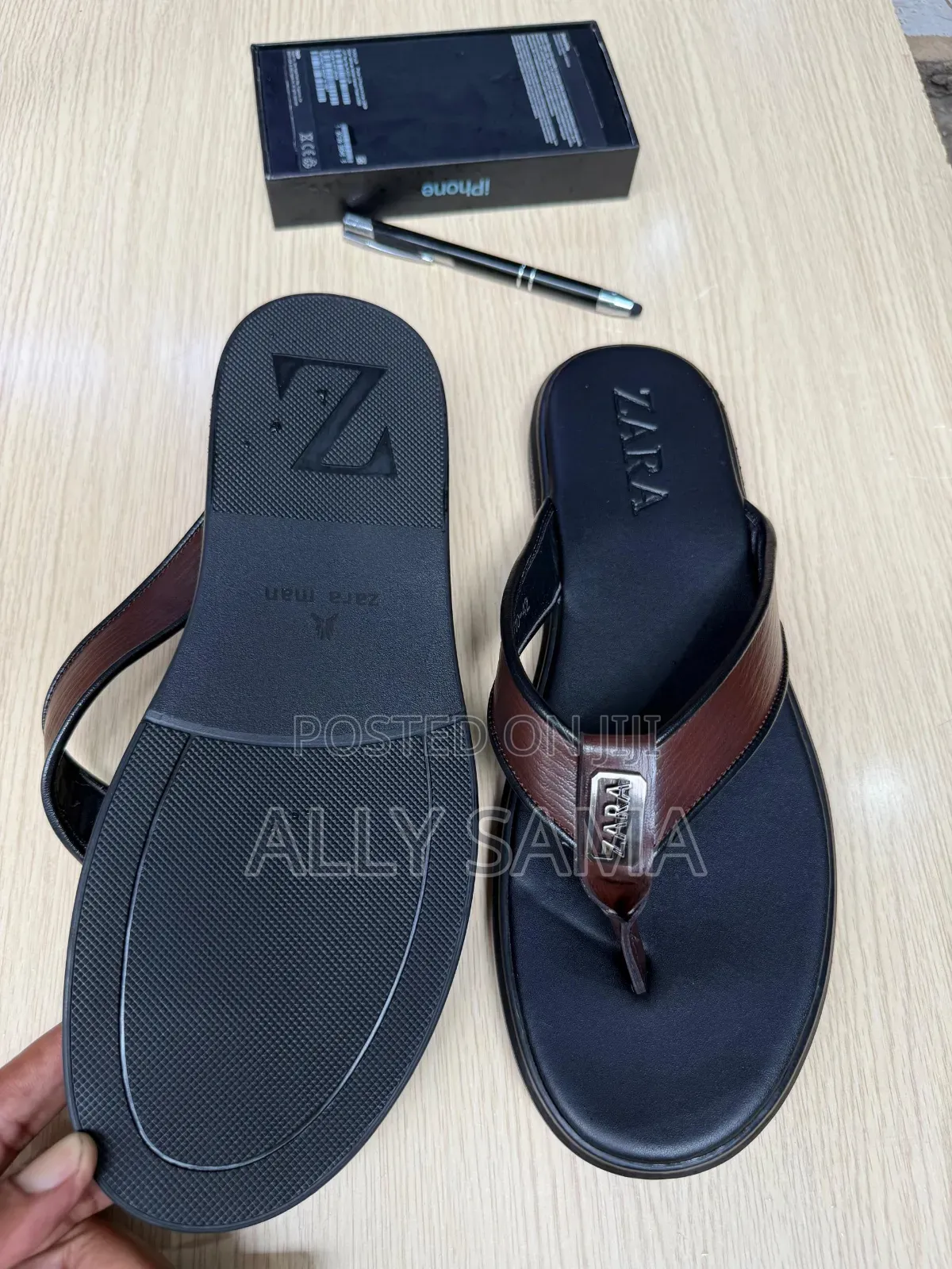 Men's Sandals Black Brown Material Leather. More Brand