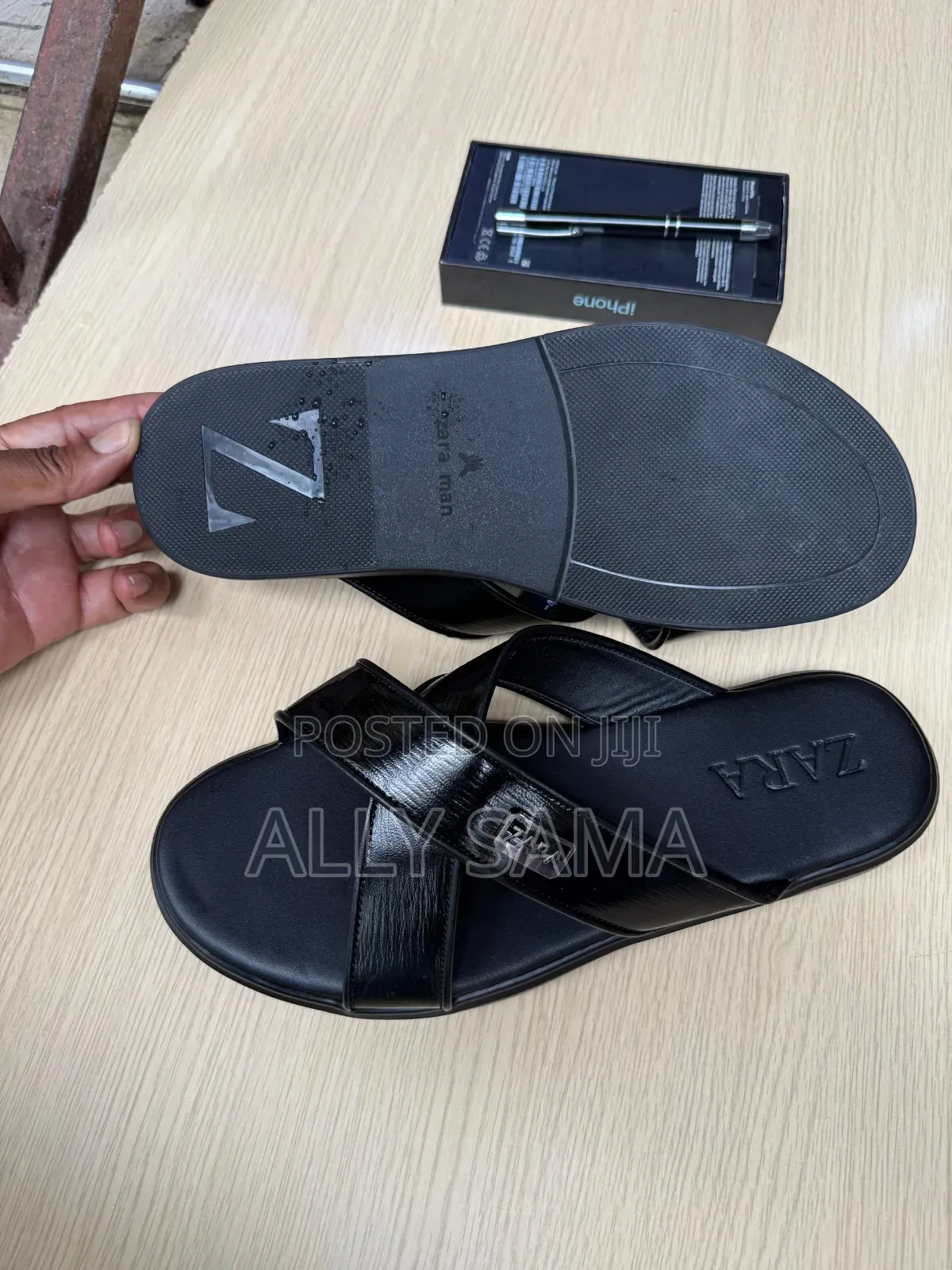 Men's Sandals Black Brown Material Leather. More Brand
