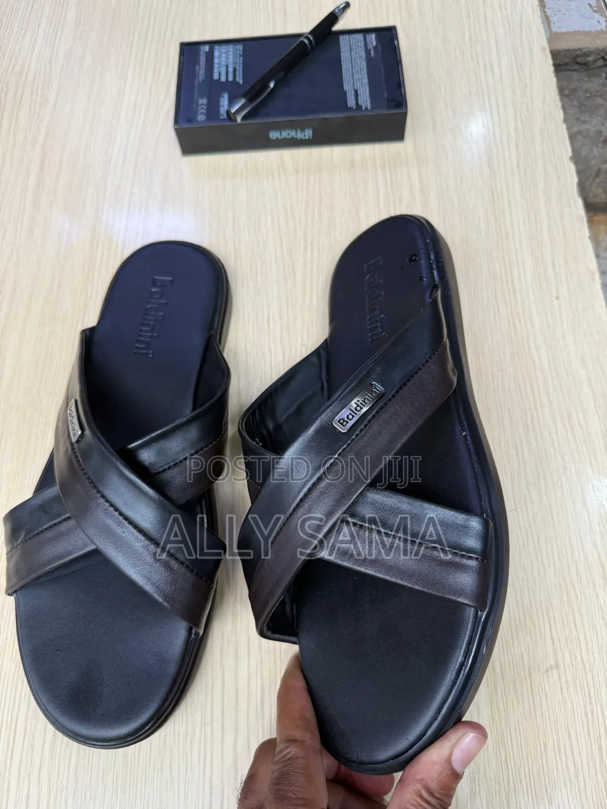 Men's Sandals Black Brown Material Leather. More Brand