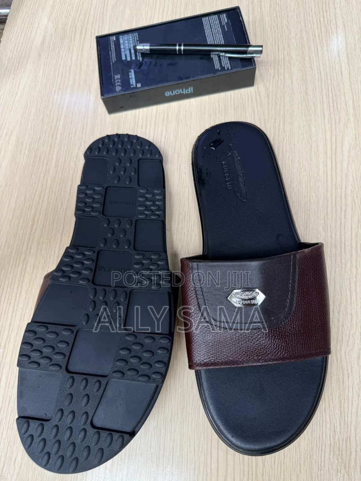 Men's Sandals Black Brown Material Leather. More Brand