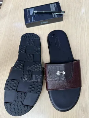 Men's Sandals Black Brown Material Leather. More Brand
