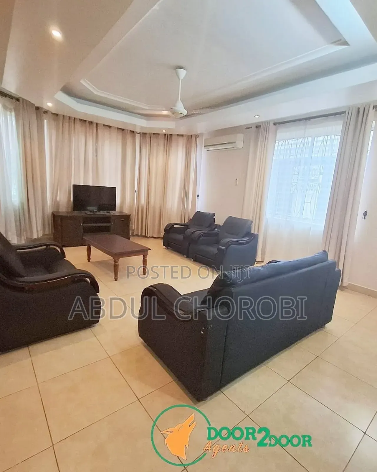 Furnished 3bdrm Villa in Mikocheni for rent